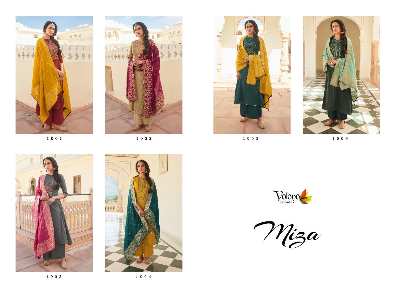Volono Miza 1 Latest Fancy Designer Festive Wear Pure Jam cotton Print With Heavy Self Embroider Exclusive Designer Dress Material
